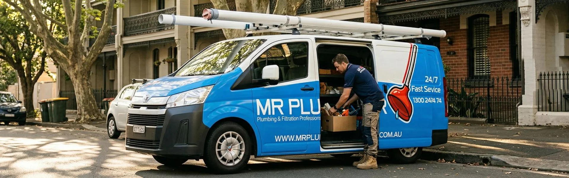 Mr Plumber team with service van in Sydney Eastern Suburbs