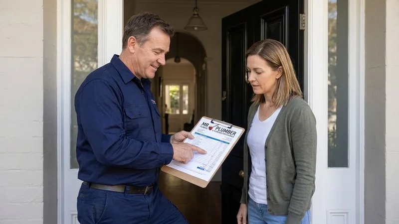 Mr Plumber providing a transparent quote before starting drain work